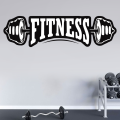 Wall Stickers Fitness Art For Gym Home - Black - Removable Sticker.