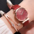 【Aesth Diary Store】(New) small fresh casual set watch 2024female bracelet watches women & girls party matching popular jewelry. 