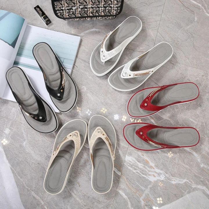 2023%20Women's%20Slippers%20Summer%20New%20Fashion%20Metal%20Button%20Slides%20Shoes%20Wedge%20Beach%20Sandals%20Women%20Outside%20Platform%20Leisure%20Flip%20Flops%20-%20Image%206