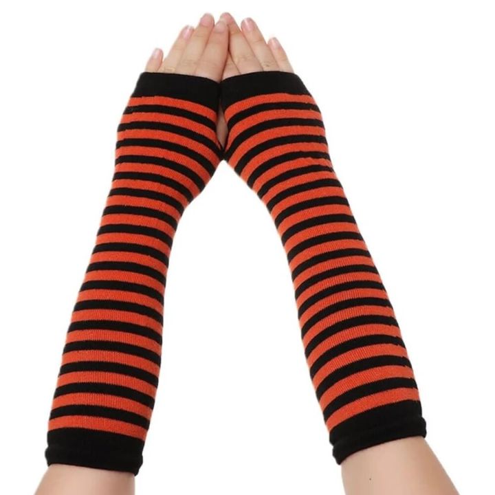 Striped%20Winter%20Long%20Gloves%20Knit%20Sleeves%20Warm%20Half-Finger%20Fingerless%20Arm%20Cover%20Brace%20Men%20Women%20Work%20Solid%20Wool%20Soft%20Gloves%20-%20Image%202