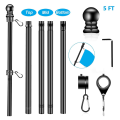 Flag Pole Set for House Porch, 5 FT Thickened Stainless Steel Wall Mount Flagpole Rotating Flagpole Rings No Bracket. 