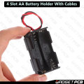 4 Slot AA Battery Holder Case With Cables Open Frame AA Battery Case Holder 4 Tank Rechargeable Battery Holder 14500 Battery Case 1.5V Pencil Battery Holder Casing. 