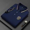 Korean Fashion Men's Polo T-shirt Long Sleeves Embroidered Logo Polo Shirt Lapel Breathable Top Streetwear Loose Ropa Hombres. 