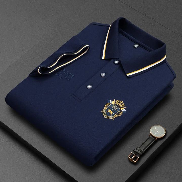 Korean%20Fashion%20Men's%20Polo%20T-shirt%20Long%20Sleeves%20Embroidered%20Logo%20Polo%20Shirt%20Lapel%20Breathable%20Top%20Streetwear%20Loose%20Ropa%20Hombres%20-%20Image%203