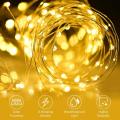 100/200 LED Solar Copper Wire String Lamp Led Strip Fairy Garland Outdoor Garden Decorative Light Wedding Christmas Decoration--100led-white--. 