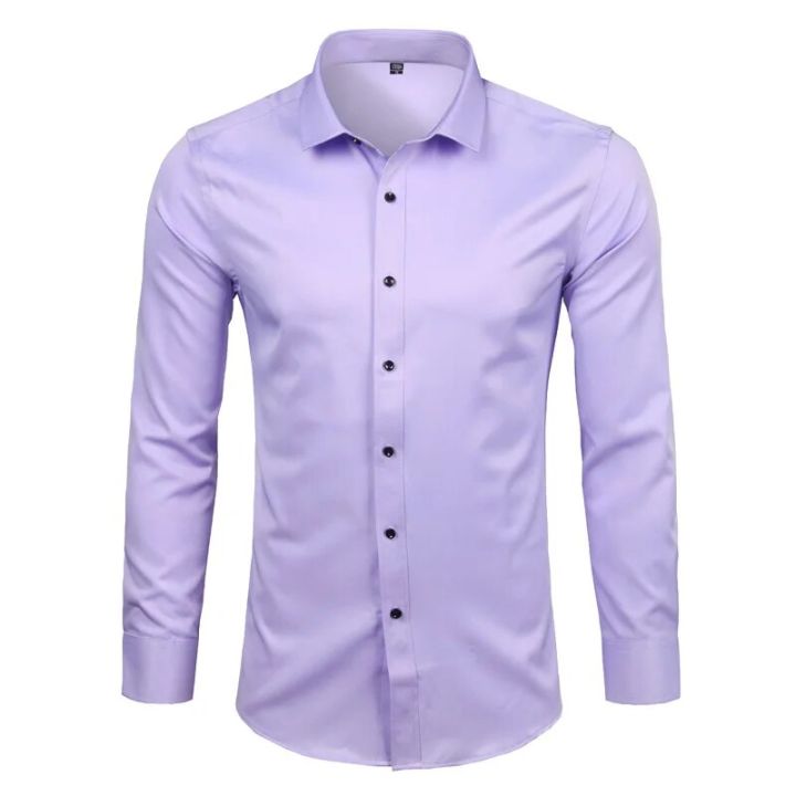 Men's%20Purple%20Bamboo%20Fiber%20Dress%20Shirts%20Brand%20Long%20Sleeve%20Shirt%20Solid%20Slim%20Fit%20Casual%20Formal%20Non%20Iron%20Work%20Shirt%20Camisa%20Masculina%20-%20Image%205