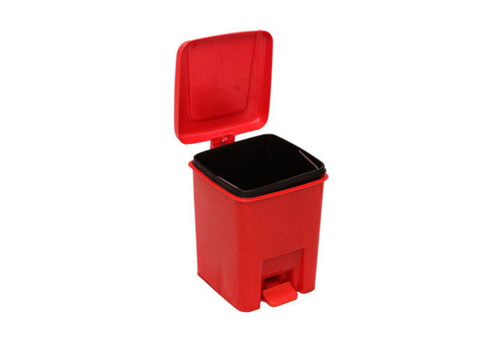 10 Ltr Plastic Press-Top, Step-On Push & Pedal Garbage Can with Lid