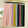 Ladies Fashionable New Ice Silk Large Size Wide Leg Pants Casual Home Pants Solid Color Pajama Pants Pantalones. 