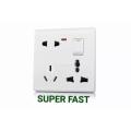 Six pin socket with Switch EXPORT QUALITY (1 PCS). 
