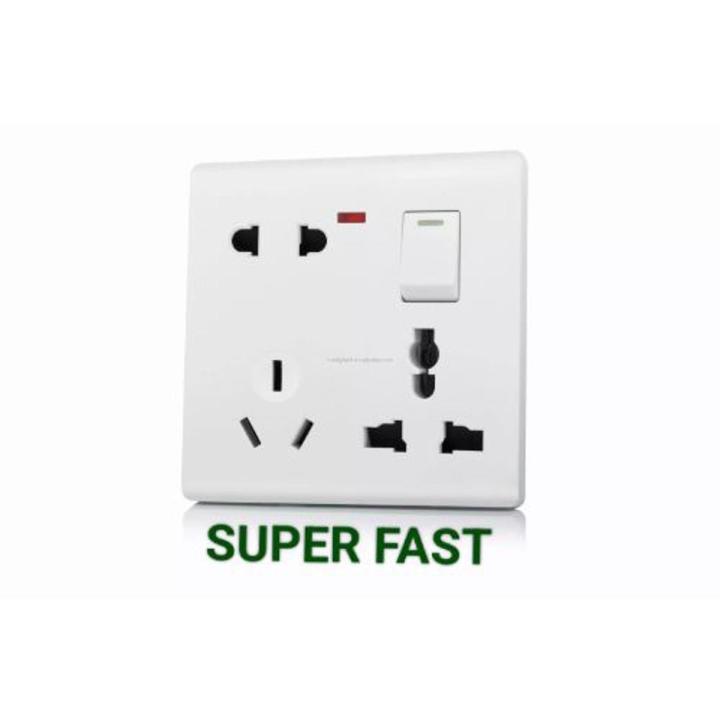 Six pin socket with Switch EXPORT QUALITY (1 PCS)