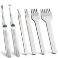 New NANLIY- 6Pc 1/2/4/6 Prong DIY Diamond Lacing titching Chiel et Leather Edge kiving DIY Craft Tool, Indutrial Grade White teel Leather Craft Kit - Rugged Durable (4mm). 