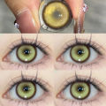 DUOXIU 2pcs New Colored Contact Lenses for Eye Anime Eye With Degree Yellow Contacts Lenses Halloween Pupils Makeup Contact Lens. 