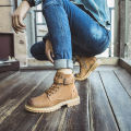 Men's british style retro high top Leather boots. 