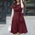 ZANZEA Women Summer Casual Short Sleeved Round Neck Dresses Baggy Midi Dress #11. 