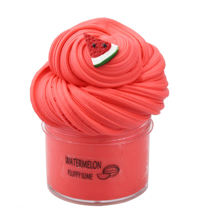 Dropshipping 70ml Fruit Slime Fluffy Polymer Antistress For Slimes Putty Mud Ultra-Light Clay Decompression Color Mud