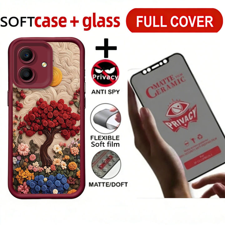 PBZZ Case for infinix smart 20 10 tecno spark go 3 2 2S phone casing back cover anxiety Softcase Silicone shockproof Cover new design aesthetic cute tree JTMTFHS1