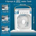Air Cooler Fan 3 in 1 Mini Portable Fan Humidifier with 7 Colors LED Light Air Cooler 600ml Water Tank Air Conditioner Cooler Water Cooling by Gold Palace By This is NOT a rechargeable fan By Pucxo. 