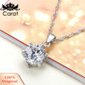 Carat Women Wedding Party Cubic Zirconia Pendant Necklace Stud Earrings Jewelry Set. 