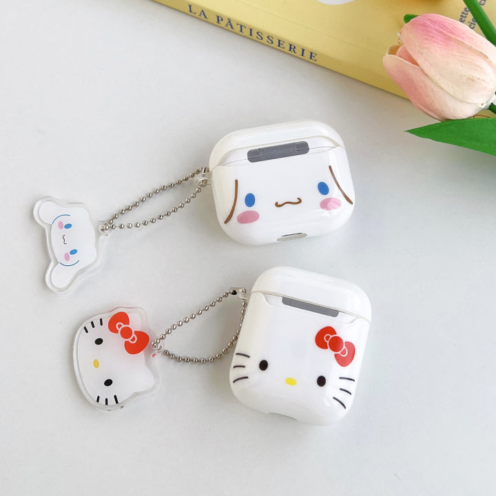 White Hello Kitty Cat Cinnamoroll AirPods 3 Case Apple AirPods 2 Cases Cover AirPods Pro 2 Cute Case iPhone Earphone Accessories