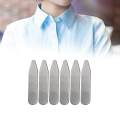 6Pcs Collar Stays Exquisite Wrinkle Metal for Uniform Engagement Daily 50mmx10mmx0.8mm. 