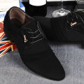 New plus Velvet Casual Shoes Leather Shoes Men's Business Formal Wedding Shoes Trendy Frosted Men's Shoes One Piece. 