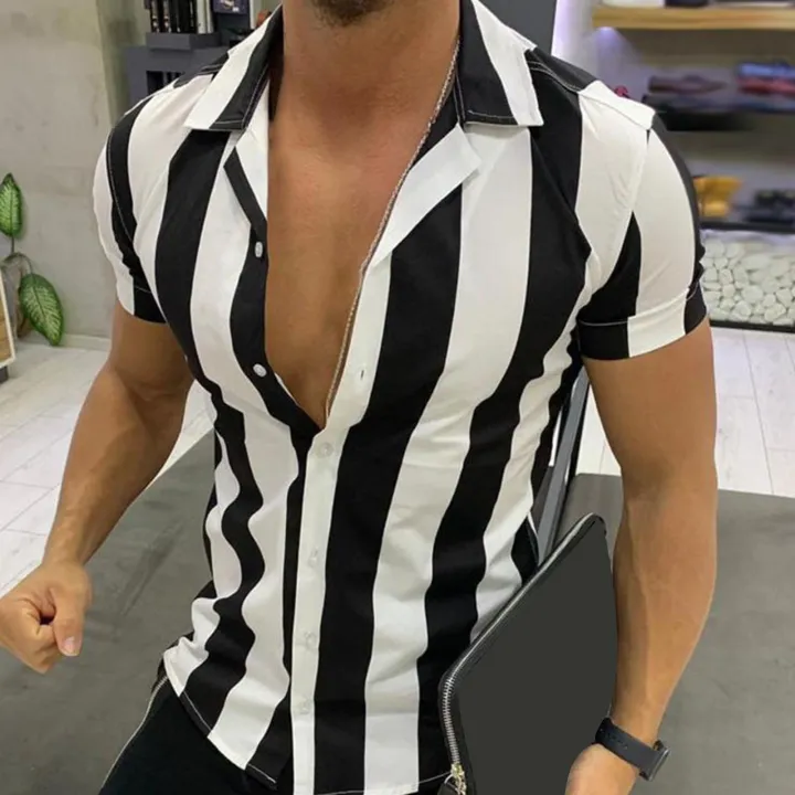 Beh%20Shirt%20Vertical%20Stripes%20Single-ed%20Slim-fitting%20Shirt%20-%20Image%204