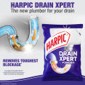 Harpic Drain Cleaning Xpert Powder 50g, Unblocks Clogged Bathroom, Kitchen & Shower Sink in 30 minutes, Clears Drainpipes, Melts Hair & Grease, Effective Sink and Drain Pipe Cleaner & Blockage Remover. 