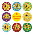 1/2 RollsChildren Cartoon Stickers Cute Smile Star Letter Reward Sticker Classic Toys Stationery Supplies.