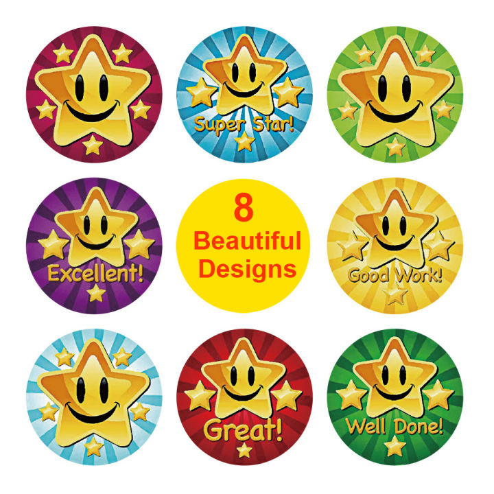 1/2%20RollsChildren%20Cartoon%20Stickers%20Cute%20Smile%20Star%20Letter%20Reward%20Sticker%20Classic%20Toys%20Stationery%20Supplies%20-%20Image%205