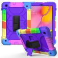 For Samsung Galaxy Tab A 10.1 T510/T515 Shockproof PC + Silicone Combination Case with Holder & Hand Strap & Shoulder Strap.