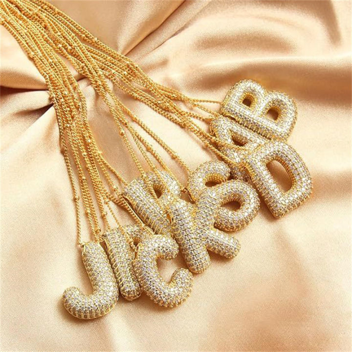 Fashion Creative Letter Necklace For Women Girls Personality Balloon Bubble Initial Pendant Neckalces Jewelry Accessories Gifts MJD