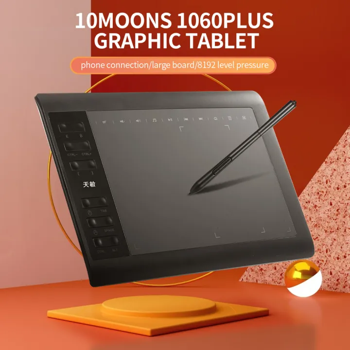 HXSJ%2010moons%201060%20Plus%20Graphic%20Tablet%2010*6-inch%20Large%20Board%20Exclusive%20Phone%20Painting%20Area%20with%208192%20Levels%20Pressure%20Passive%20Pen%205080%20LPI%20-%20Image%204