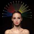 Colorful Halo Crown Headband Sun Goddess Crown Bohemian Wedding Halloween Accessories Plastic Spike Headdresses DIY Lolita Tiara. 