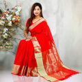 Tangail Half Silk Golden Saree for Women - Available in Multiple Colors. 