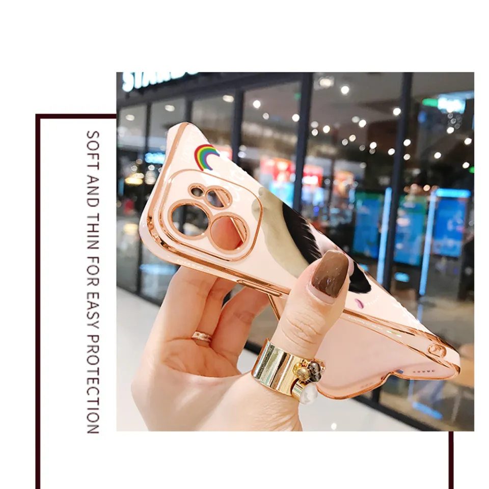 Luxury 6D Plating Soft Casing Silicone Square Frame Phone Case For