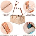 Durable Baby Diaper Caddy Organizer & Changing Pad, Unisex Portable Storage Bin for Travel or Home, Eco-Friendly Felt Basket Bag with Customizable Compartments, Leather Handles.