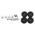 1 Set 5Mm To 12Mm Metal Combiner Wheel HUB Hex Adapter & 4 Pcs Rubber Wheel Tire Tyre.