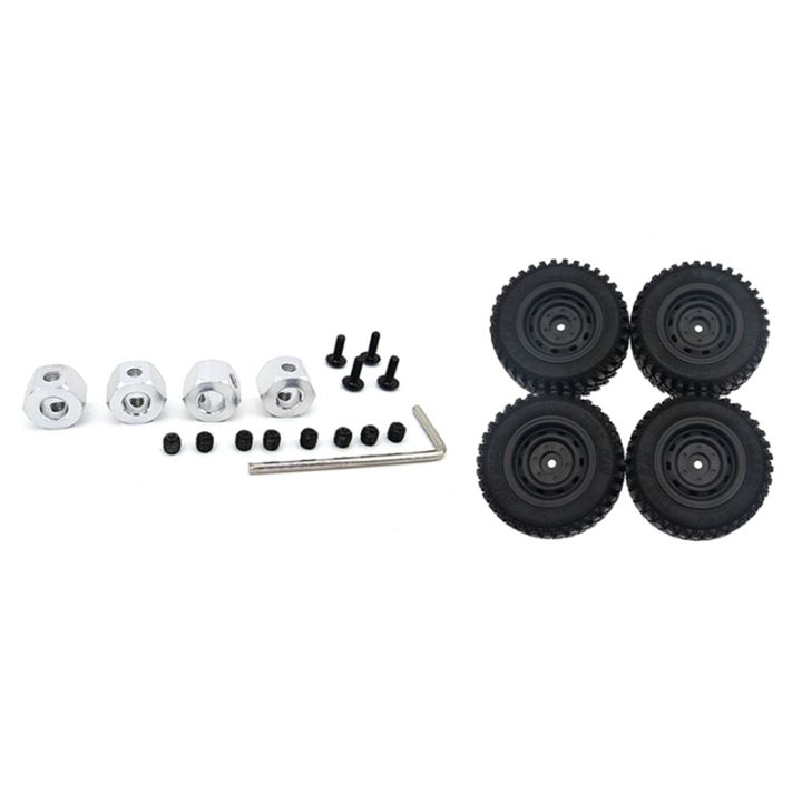 1%20Set%205Mm%20To%2012Mm%20Metal%20Combiner%20Wheel%20HUB%20Hex%20Adapter%20&%204%20Pcs%20Rubber%20Wheel%20Tire%20Tyre%20-%20Image%202