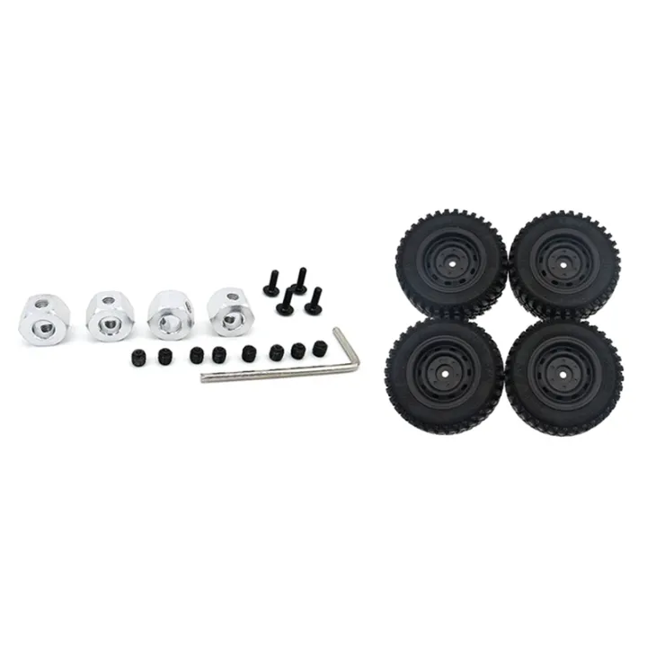 1%20Set%205Mm%20To%2012Mm%20Metal%20Combiner%20Wheel%20HUB%20Hex%20Adapter%20&%204%20Pcs%20Rubber%20Wheel%20Tire%20Tyre%20-%20Image%202