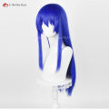 Anime Teruhashi Kokomi Cosplay Wig 60cm Long Blue Straight Wigs Heat Resistant Synthetic Wig Women Role Play Wig + Wig Cap. 
