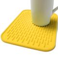 Normal Holder Mat Silicone Kitchen Trivet Pot Tray Straightener Heat Non-slip Resistant Yellow.