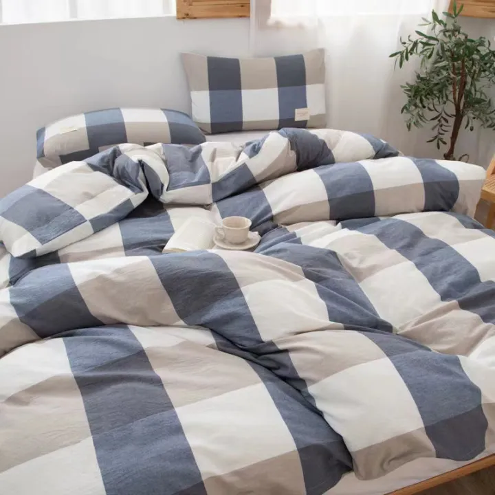 KI9S%20bed%20Sheet%20Duvet%20Cover%202%20Piece%20Bedding%20Four%20Seasons%20Available%20Plaid%20Simple%20Skin-friendly%20Quilt%20Cover%20Quilt%20Single%20Two%20-%20Image%204