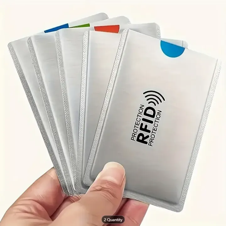 RFID%20Blocking%20Sleeves%20NFC%20Anti%20Scan%20ID%20Credit%20Card%20Holder%20Case,%20Silver%20-%20Image%206