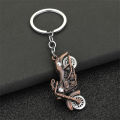 01PCS- New Metal Personality Mini motorcycle Pendant Keychain Bike Key Chain Spinning Key Chain Ring Keyfob Keyring Car Interior Accessories. 