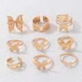 Bohemian butterfly ring set geometric simple hollow ring set.