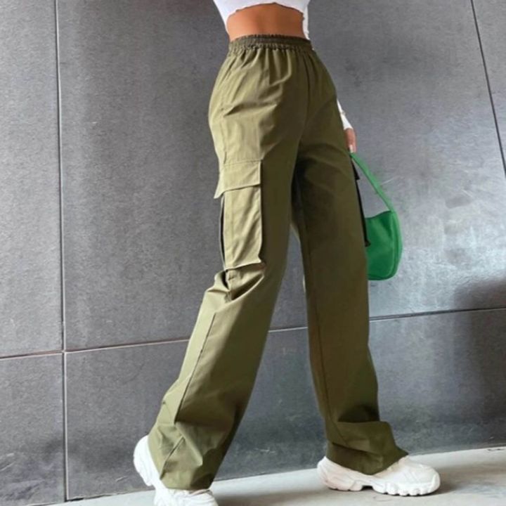 Cargo%20Pants%20Women%20Plus%20Size%20Belt%20Less%20High%20Waisted%20Wide%20Leg%20Trousers%20Straight%20Leg%20Relaxed%20Style%20Trousers%20Trousers%20-%20Image%203