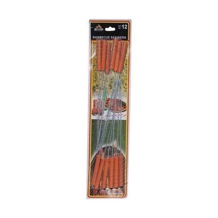 BBQ Grill Sticks 12 Pieces - Brown