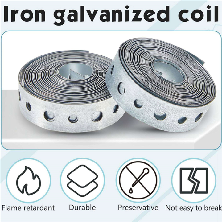 8%20Pcs%20Galvanized%20Hanger%20Strap%20Metal%20Strapping%20with%20Holes%20Pipe%20Hanger%20for%20Pipe%20Supports%20Hanging,%2010%20Ft%20-%20Image%203