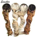 Similler Long Wavy Ombre Synthetic Hair Half Wigs For Women Heat Resistant Fiber Afro 18 Style For Available Mix Colors Ombre. 