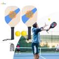 Wooden Pickleball Paddles Set with Beginner Racket 40cm Long 19cm Wide 2 Paddles 2 Pickle Balls Portable. 